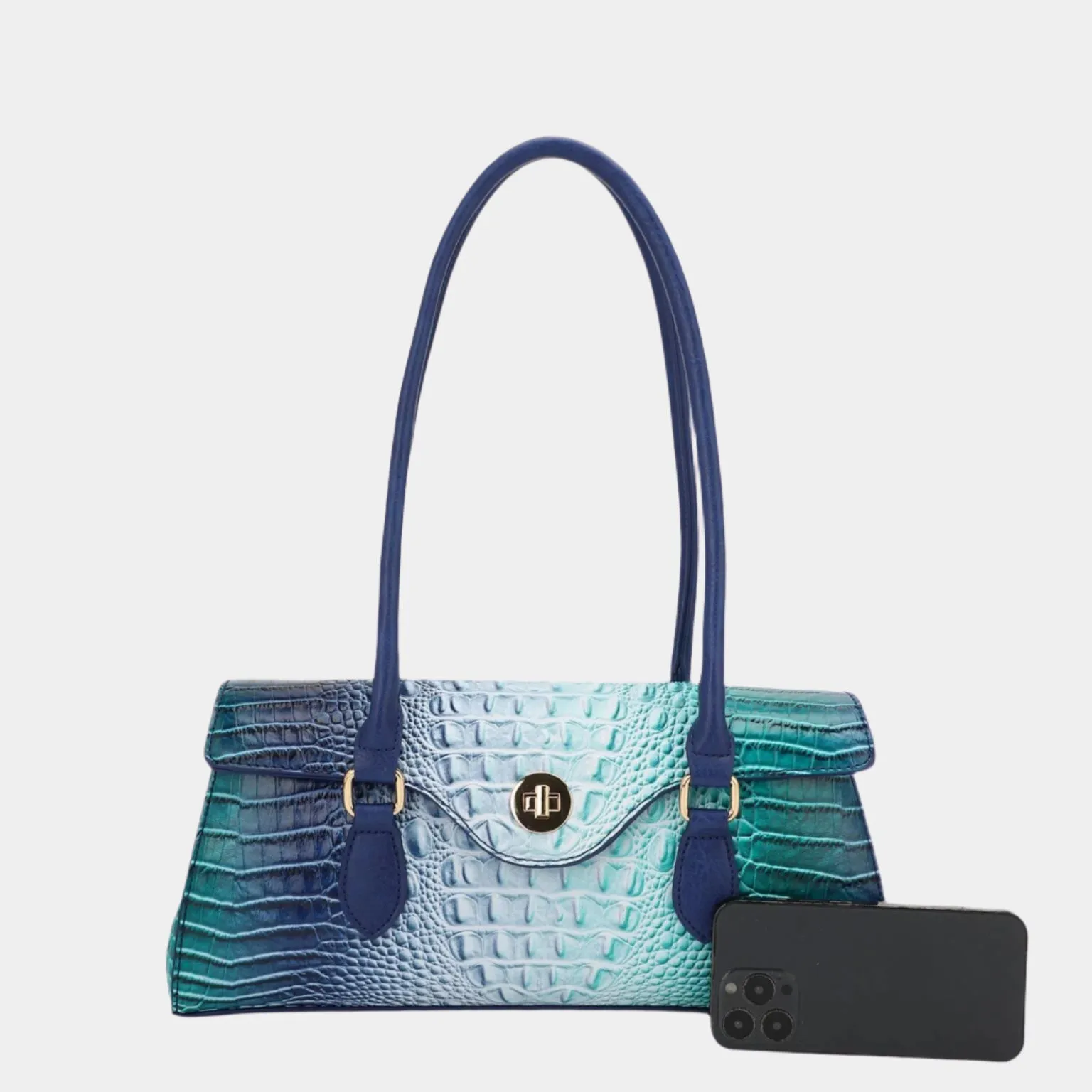 BagParty Crocodile-Print Colorblock Fashion Shoulder Bag