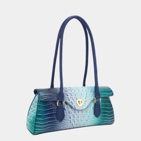 BagParty Crocodile-Print Colorblock Fashion Shoulder Bag