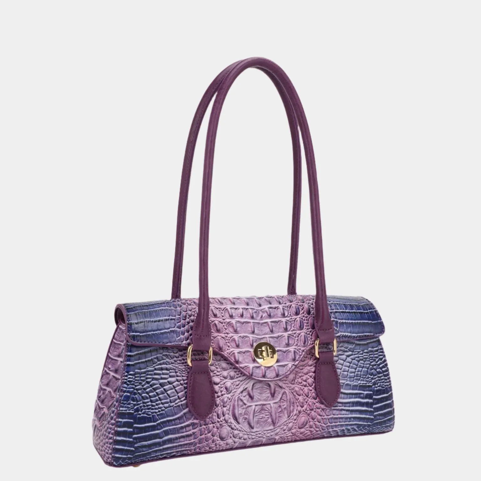 BagParty Crocodile-Print Colorblock Fashion Shoulder Bag
