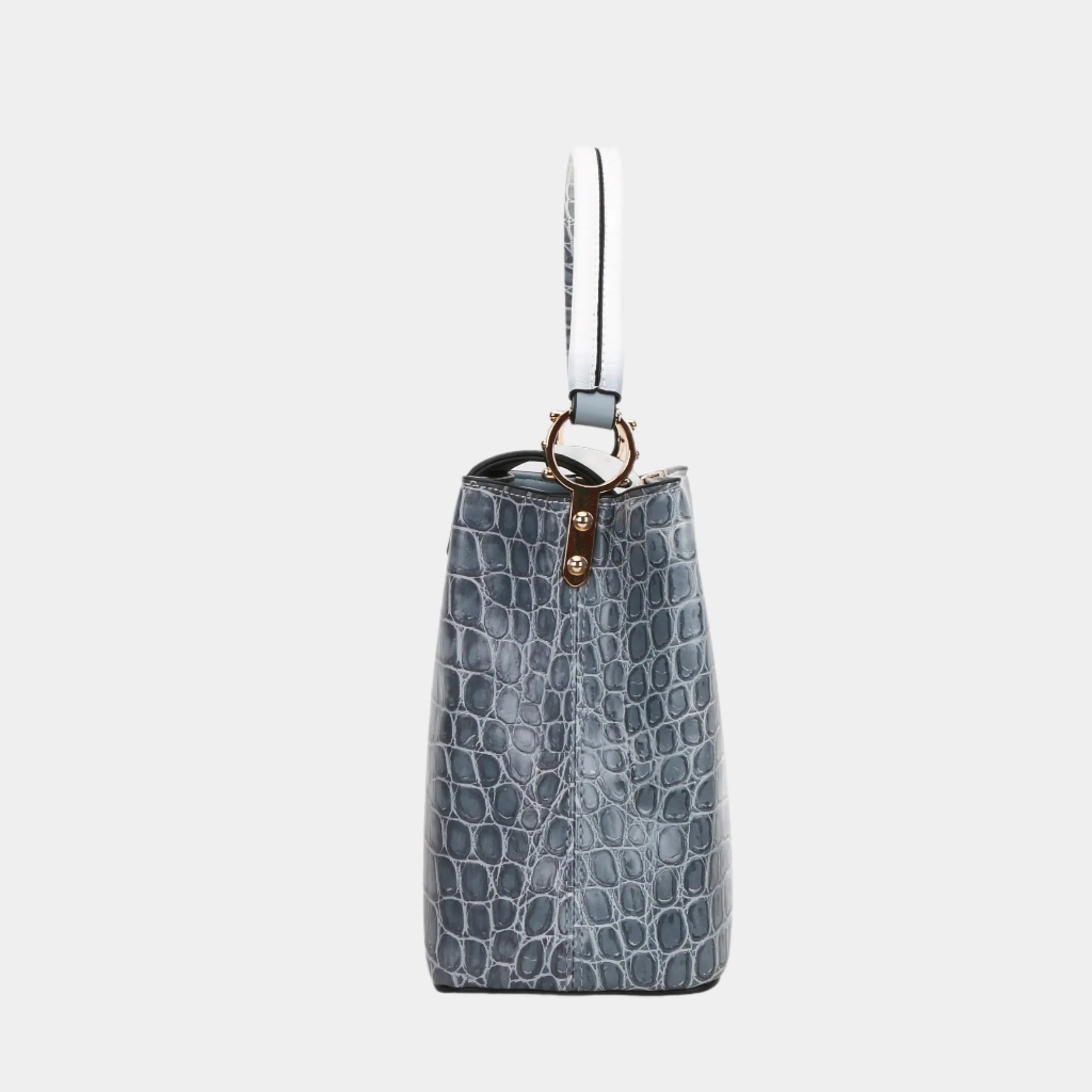 BagParty Elegant Colorblock Crocodile Print Vegan Leather Women Handbag Set