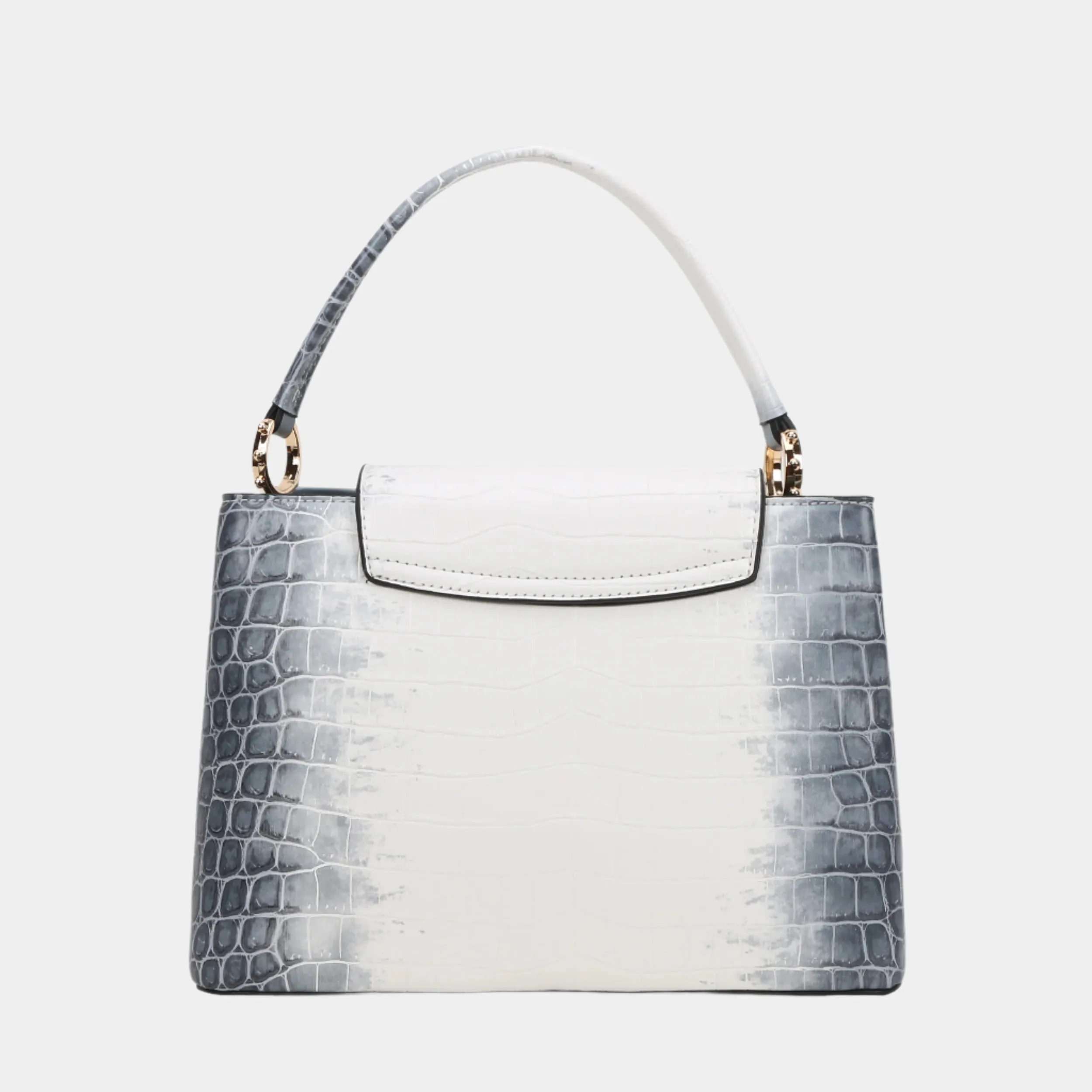 BagParty Elegant Colorblock Crocodile Print Vegan Leather Women Handbag Set
