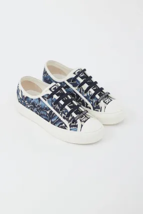 Blue & White Embroidered Floral Walk'n'Dior Sneaker