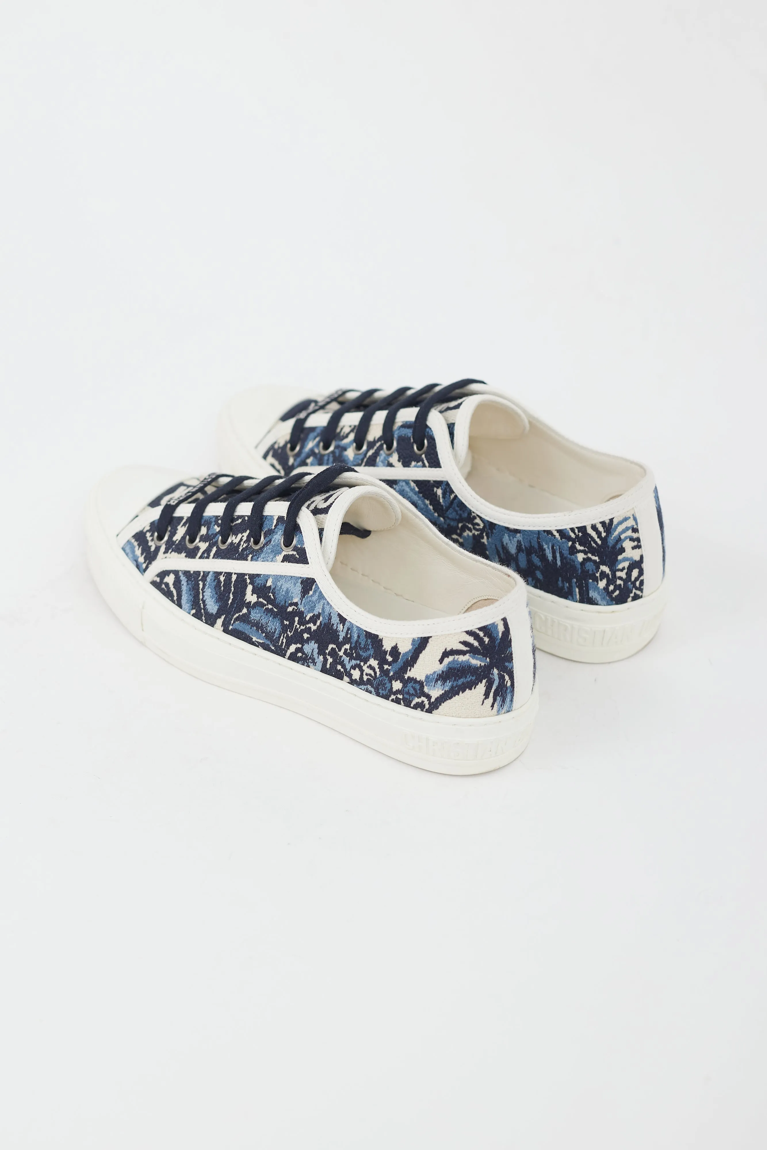 Blue & White Embroidered Floral Walk'n'Dior Sneaker