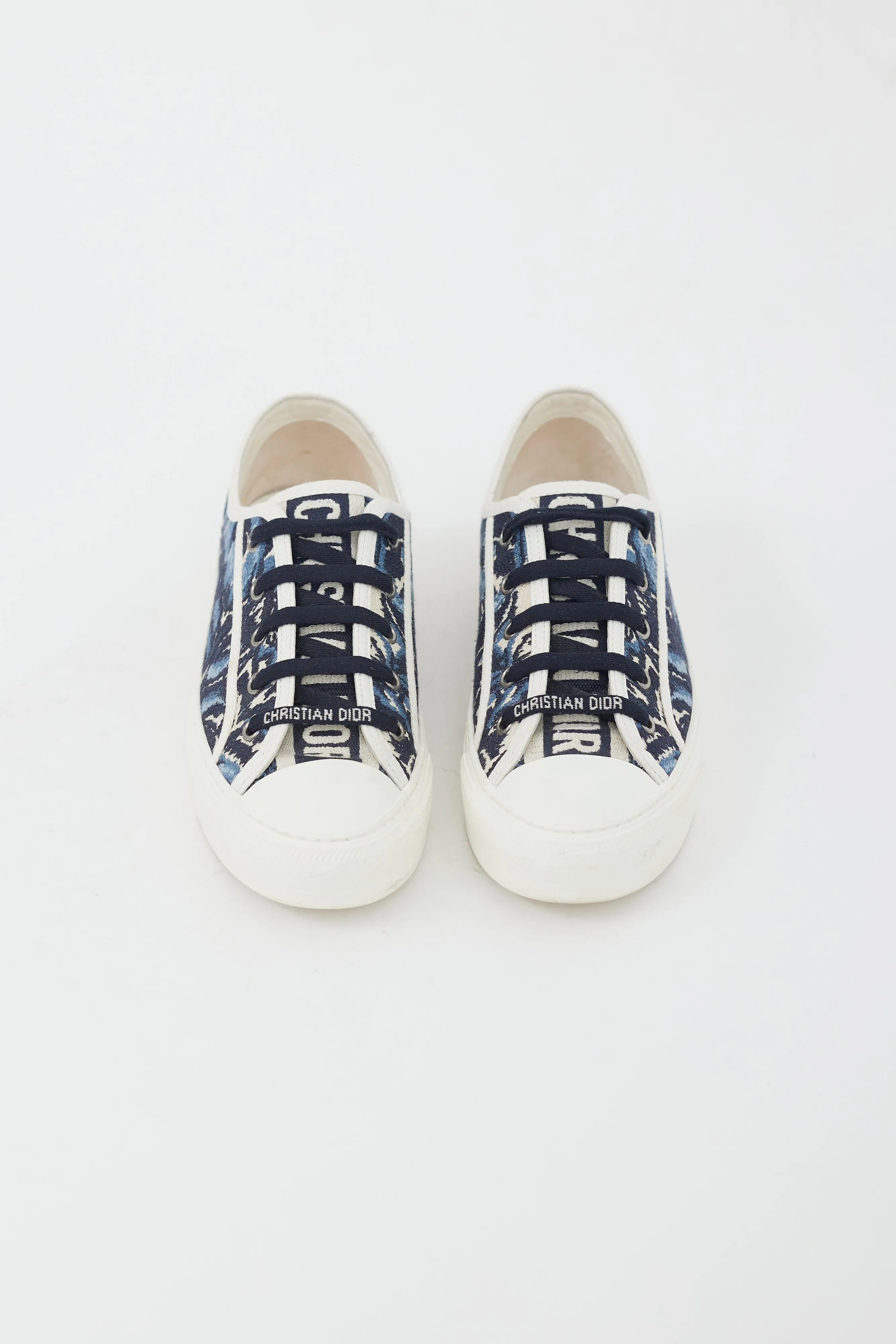 Blue & White Embroidered Floral Walk'n'Dior Sneaker