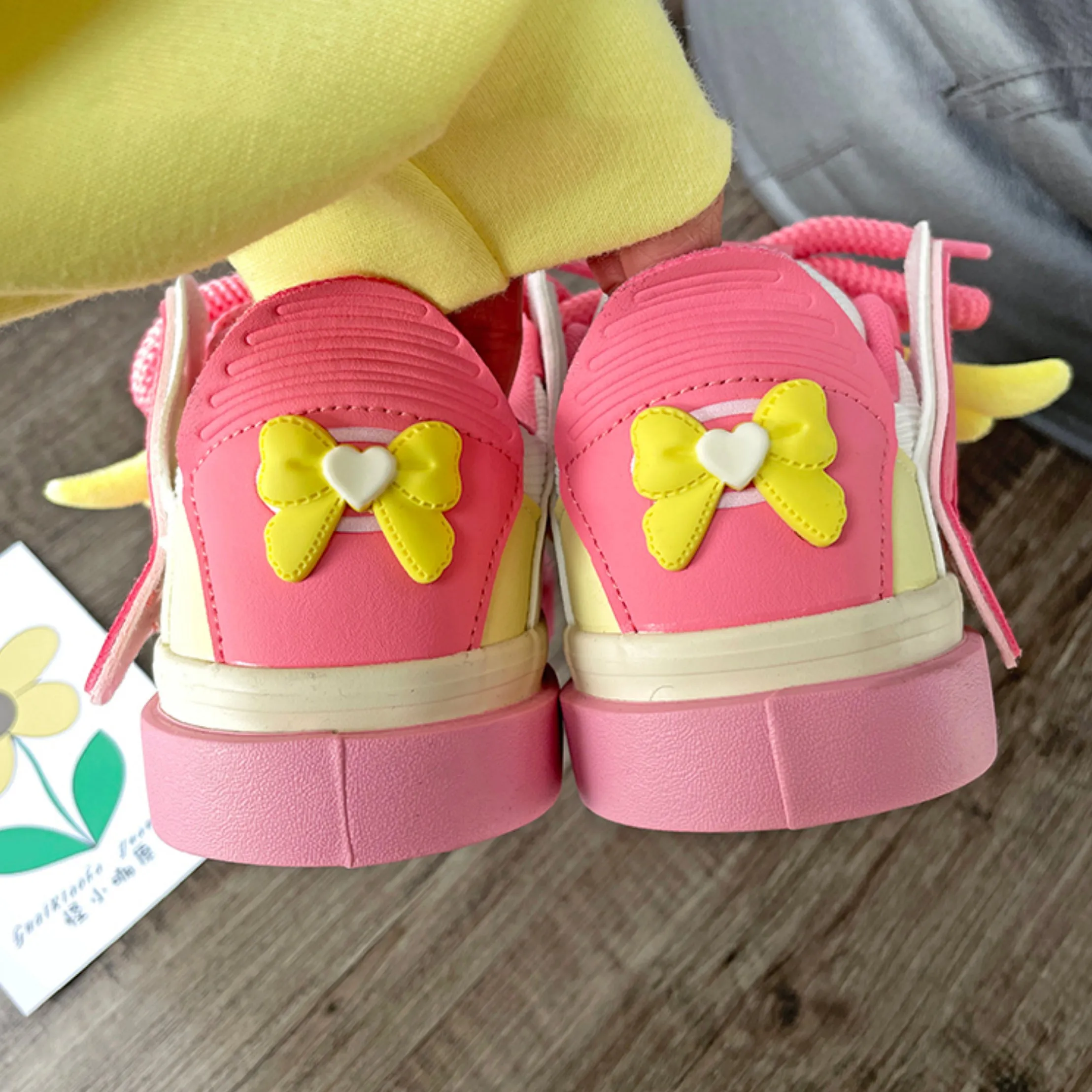 Cartoon Wings Letters Platform Colorblock Sneakers