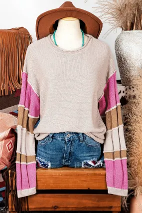 Colorblock Exposed Seam Sweater