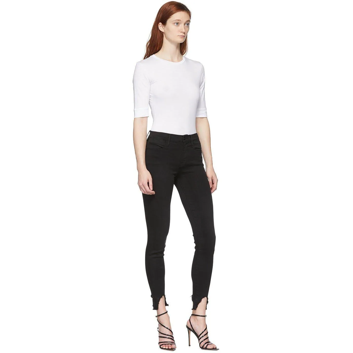 Frame Black 'Le High Skinny' Stiletto Hem Jeans