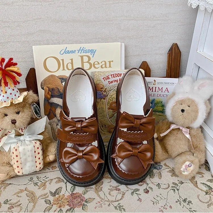 Kawaii Bow Platform Round Toe Lolita Shoes