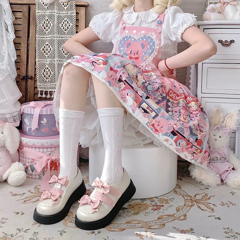 Kawaii Bow Platform Round Toe Lolita Shoes