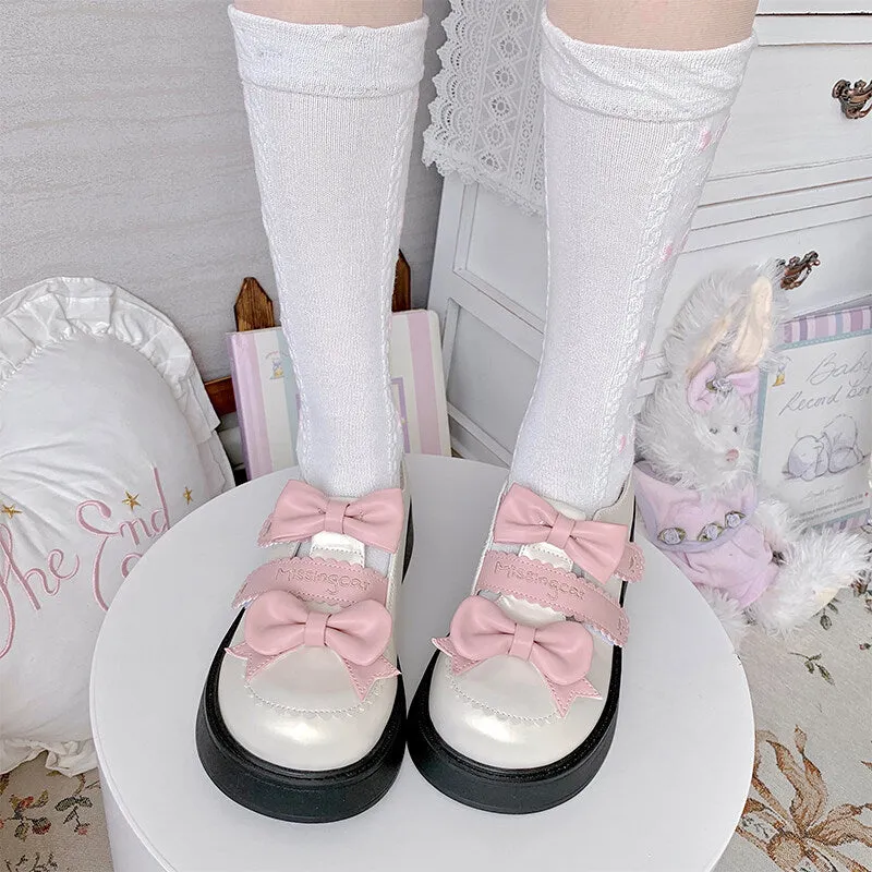 Kawaii Bow Platform Round Toe Lolita Shoes