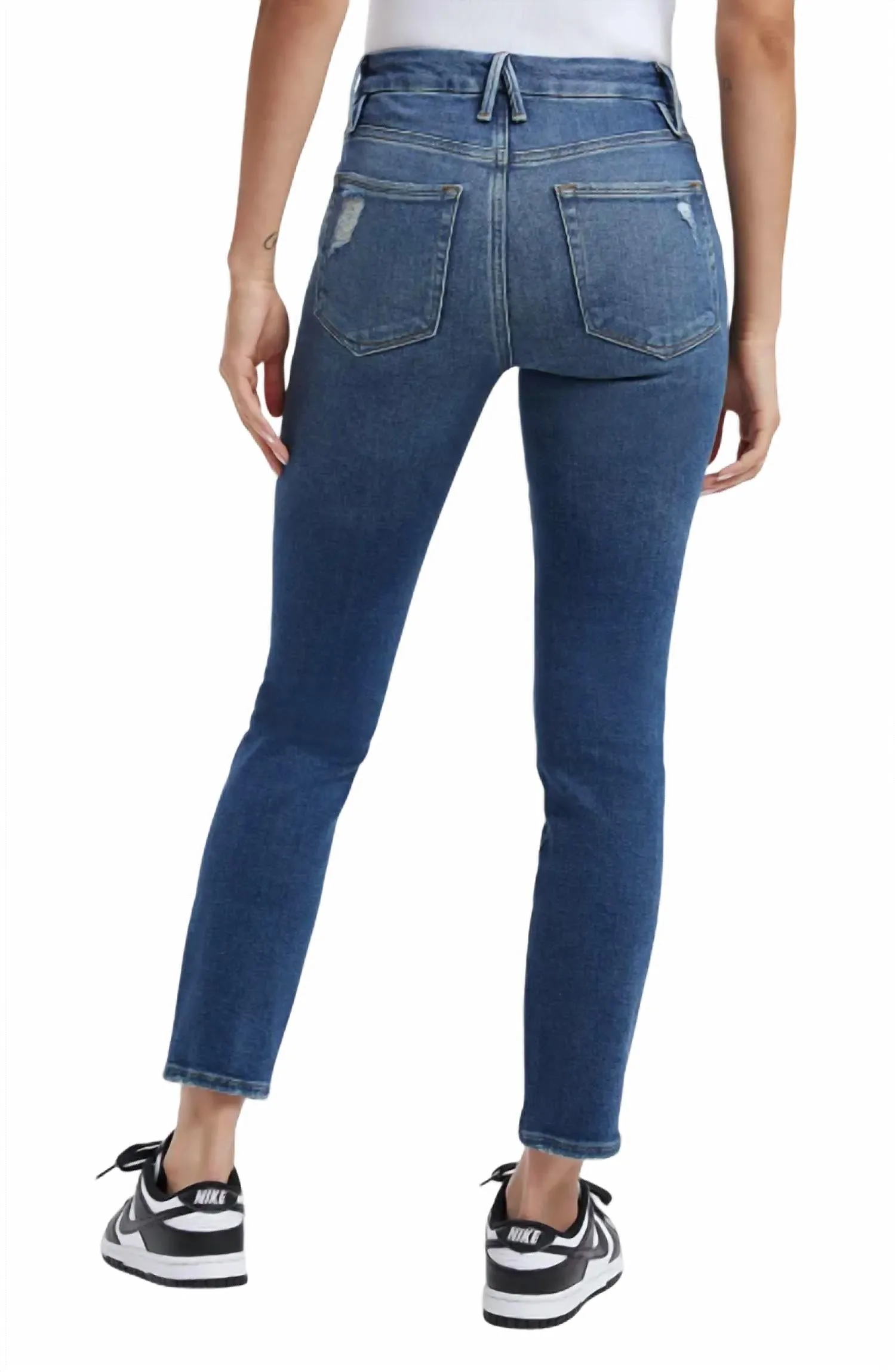 Legs Ripped High Waist Cigarette Jeans