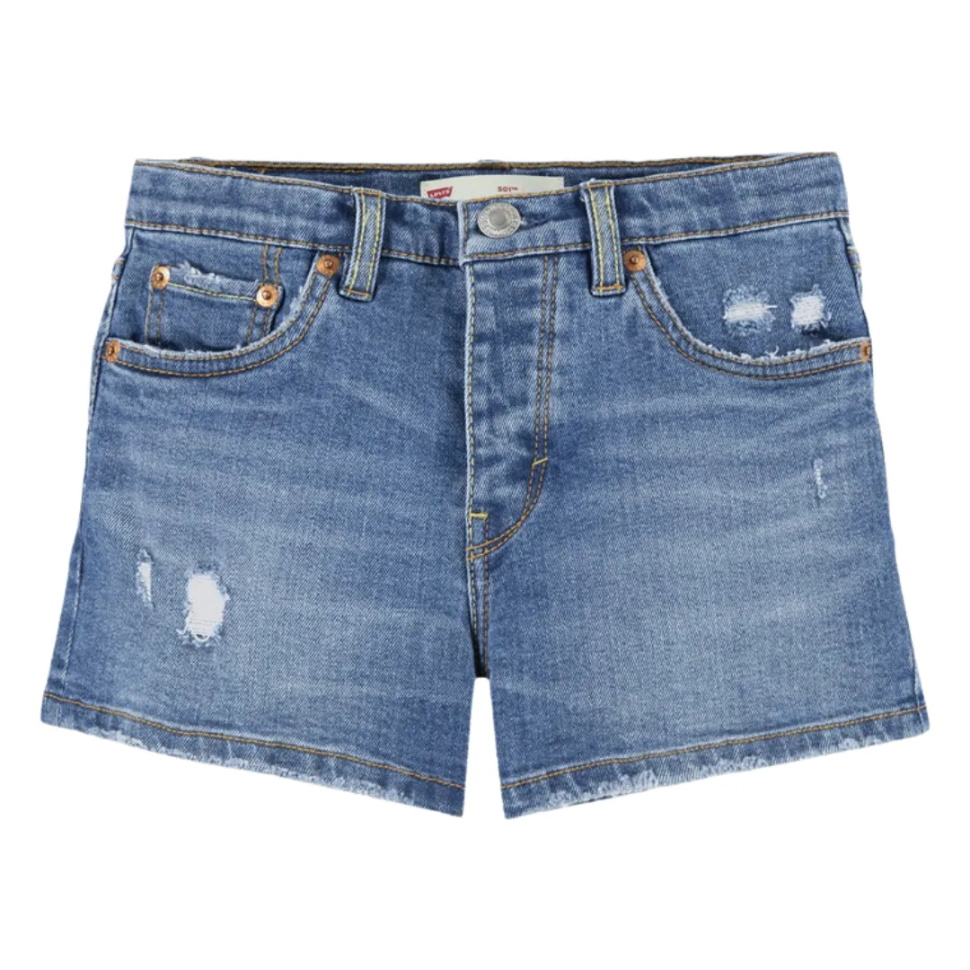 Levi's 501 Ripped Denim Shorts (Big Kids)