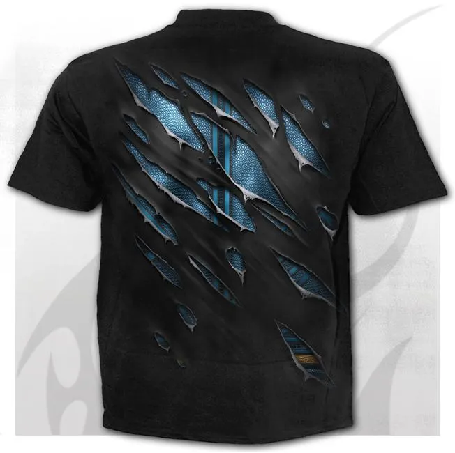 Superman Ripped Black Mens T-Shirt