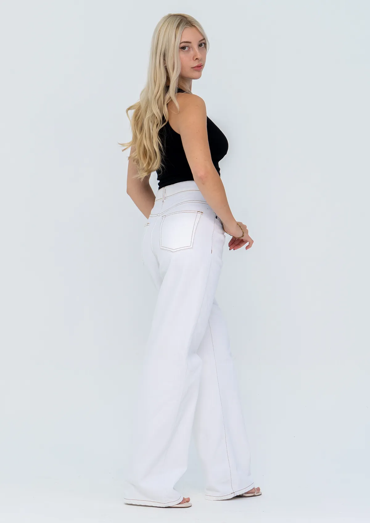 White Straight Leg Jeans