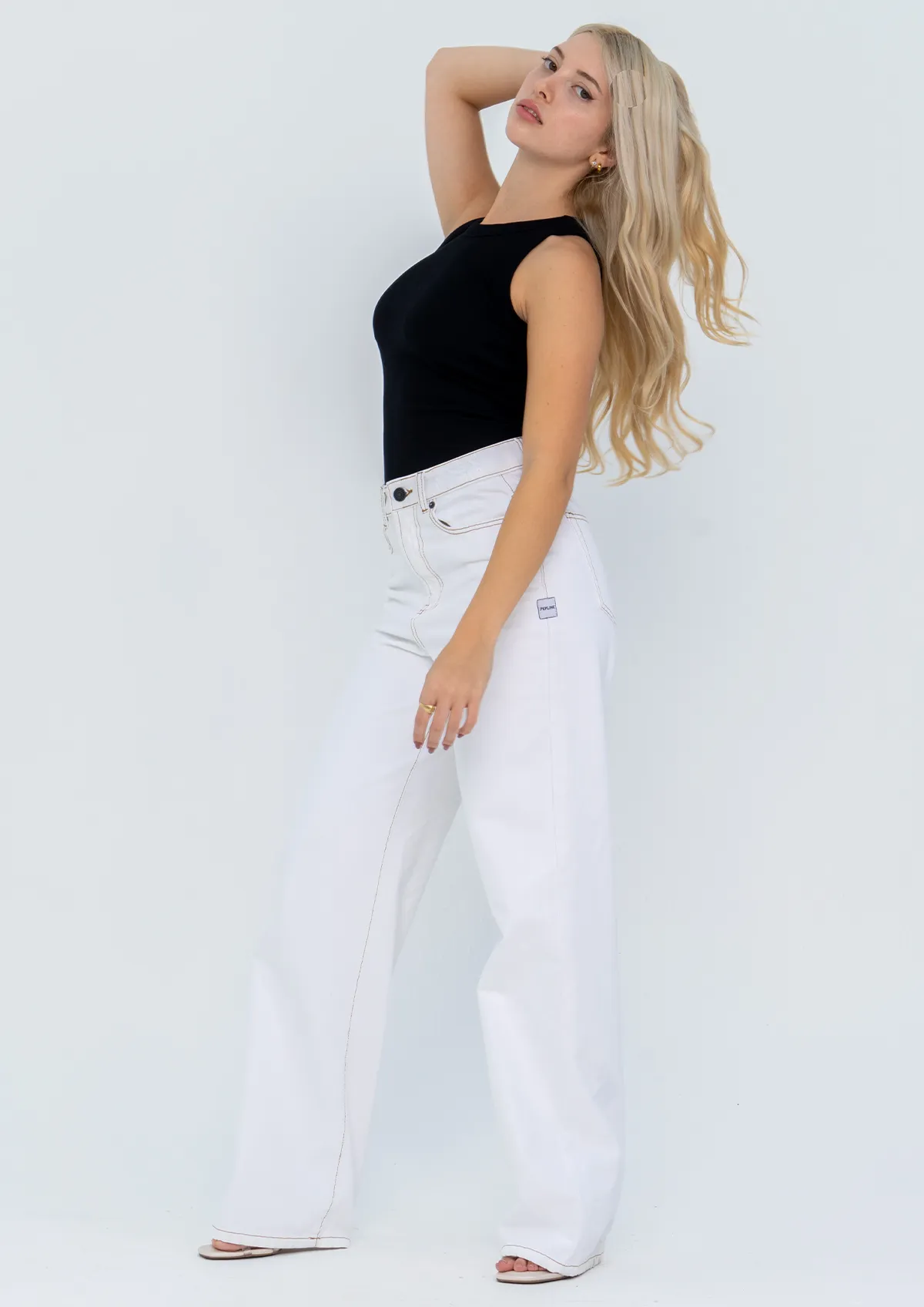 White Straight Leg Jeans