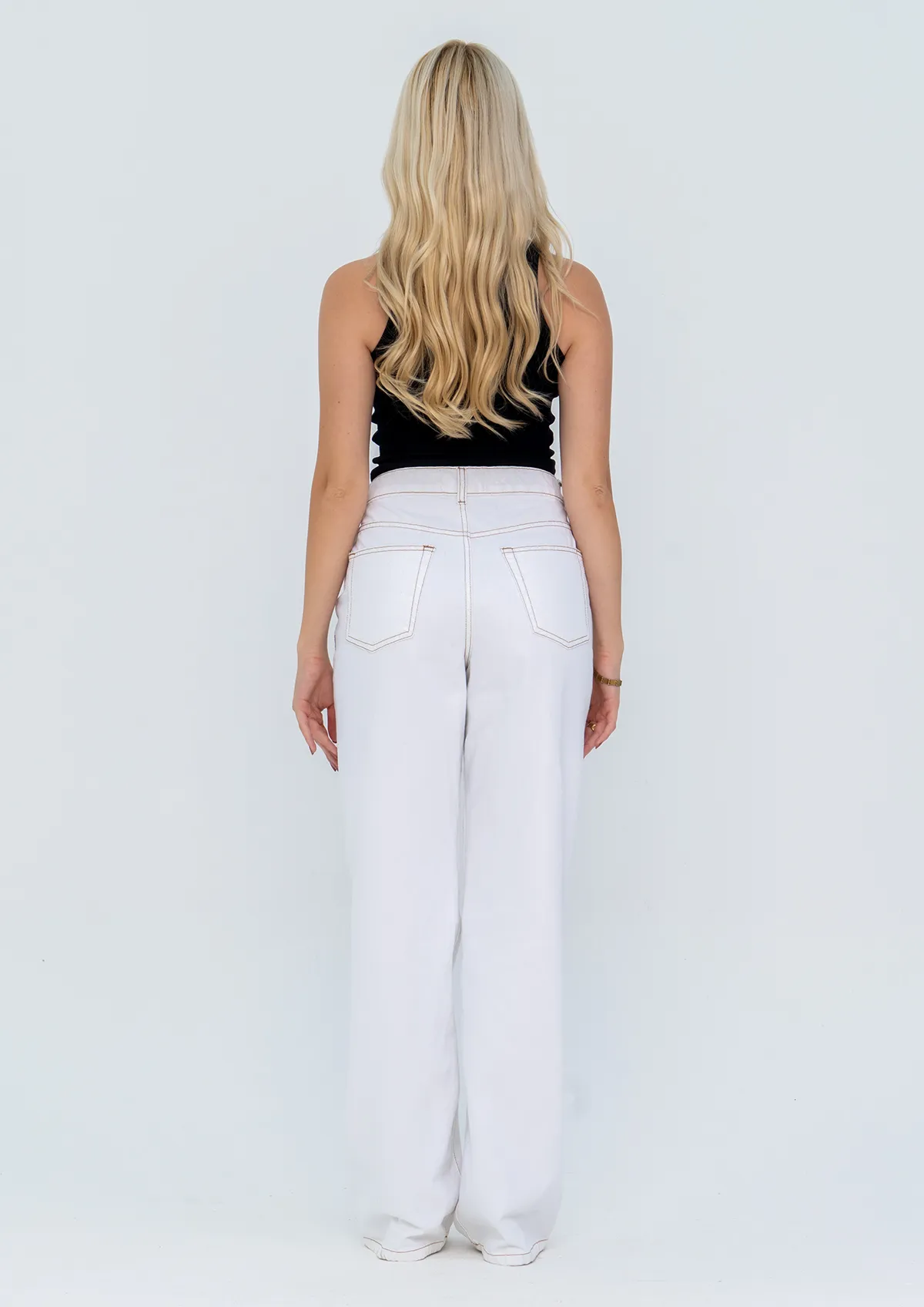 White Straight Leg Jeans