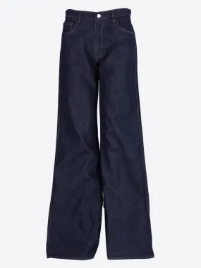 Wide leg denim jeans