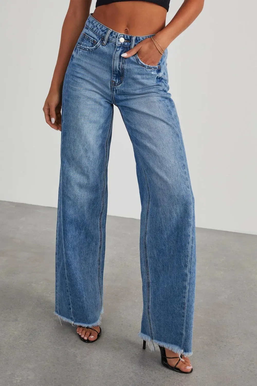 Wide Leg Jeans with Pockets
