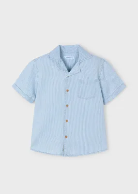 Wren Short-Sleeve Denim Shirt - Stripes