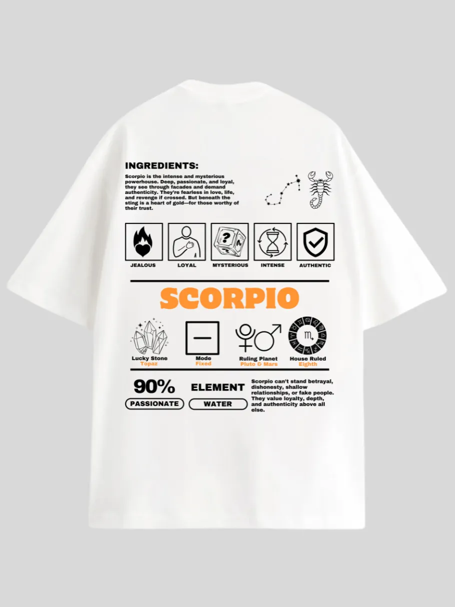 Zodiac Scorpio / Unisex Oversized T-shirt