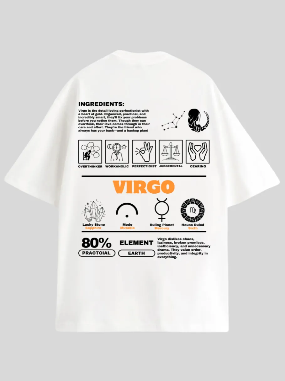 Zodiac Virgo / Unisex Oversized T-shirt